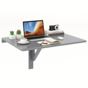 31.5 x 23.5 Inch Wall Mounted Folding Table for Small Spaces-Gray - Color: Gray