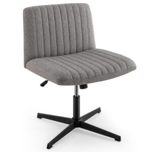 Criss Cross Legged Chair No Wheels 120?&deg; Rocking Adjustable Height-Gray - Color: Gray