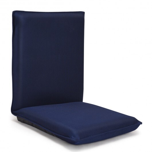 Adjustable 6 positions Folding Lazy Man Sofa Chair Floor Chair-Navy - Color: Navy - Image 4