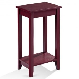 Tall Wooden Sofa End Table Side Table - Color: Brown