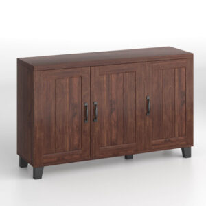 3-Door Buffet Sideboard with Adjustable Shelves and Anti-Tipping Kits-Brown - Color: Brown
