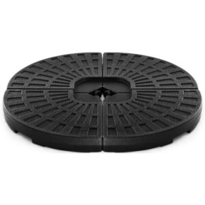 4 Pieces Round Cantilever Umbrella Base with Carry Handles for Garden - Color: Black