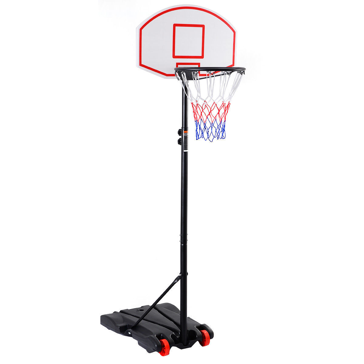 Adjustable Basketball Hoop System Stand with Wheels - Color: Black