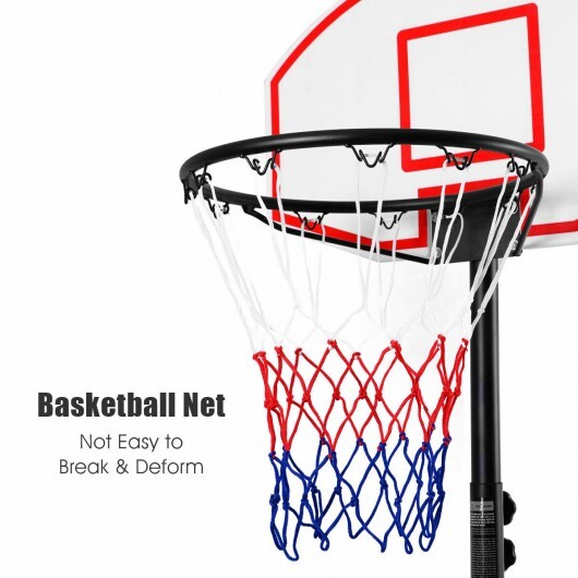 Adjustable Basketball Hoop System Stand with Wheels - Color: Black - Image 3