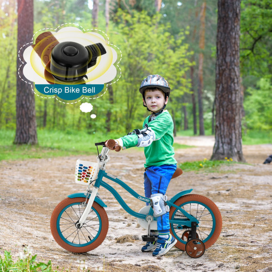 12 Inch Kids Bike Adjustable with Removable Basket for 3-4 Years Old-12 inches - Color: Turquoise - Size: 12 inches - Image 2