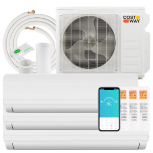 36000 BTU 3 Zone 19 SEER2 Mini Split AC with Heat Pump-9K + 9K + 9K - Color: White - Size: 9K + 9K + 9K